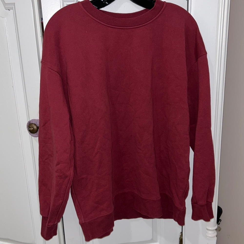 Burgundy lululemon oversized crew neck sweatshirt size 4